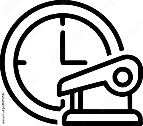 Time card punch clock outline icon vector
