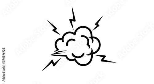 Sour smell outline icon vector
