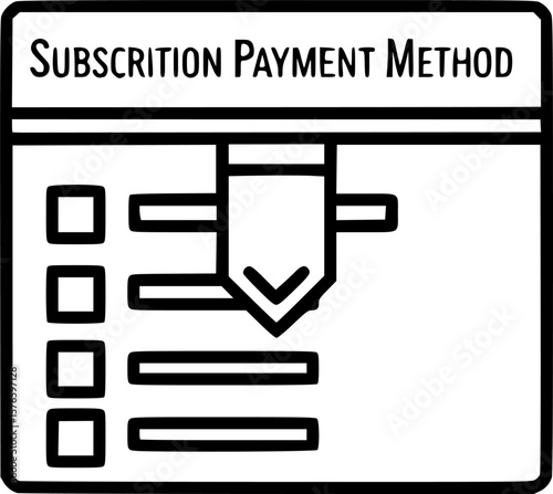 Subscription payment method selector outline icon vector
