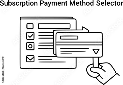 Subscription payment method selector outline icon vector
