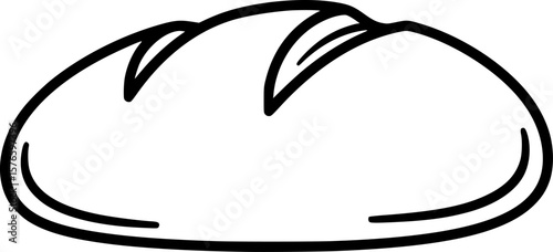 Sourdough loaf outline icon vector

