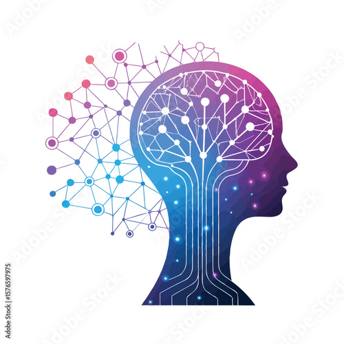 Mind and Technology: An artistic representation of a human mind interconnected with advanced technology, symbolizing the fusion of intellect and innovation. 