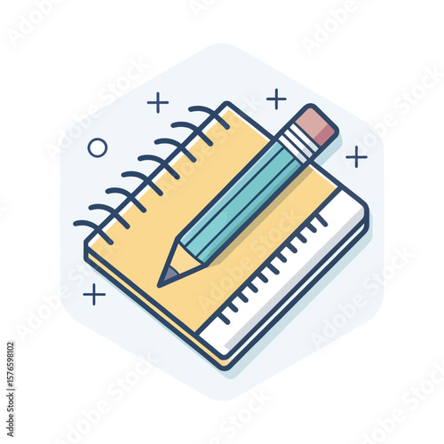Notebook with Pencil: An inviting notebook rests open with a pencil placed across it, an invitation to sketch ideas, plan projects, and capture insights.