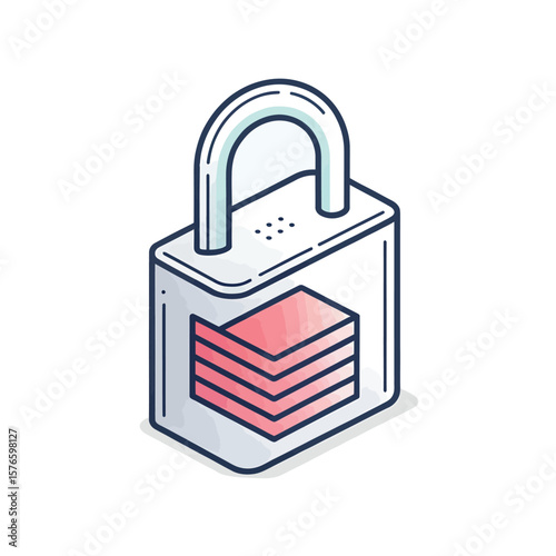 Digital Fortress: Illustrative representation of an open lock, symbolizing data security, safeguarding confidential information within a digital landscape. 