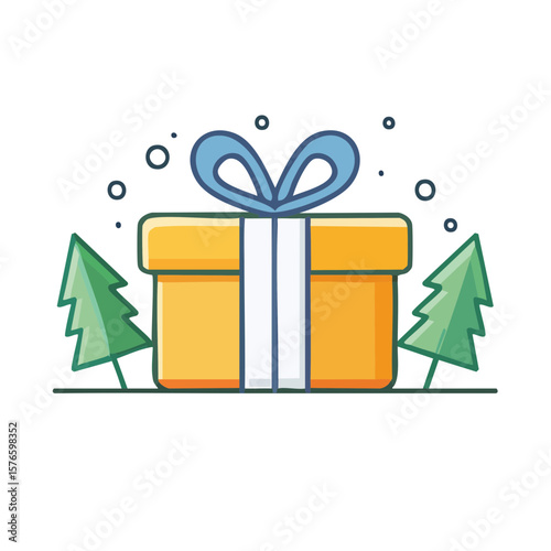 Gold Christmas Present Gift...