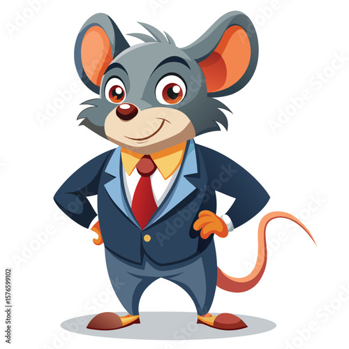 Cartoon mouse in a business suit