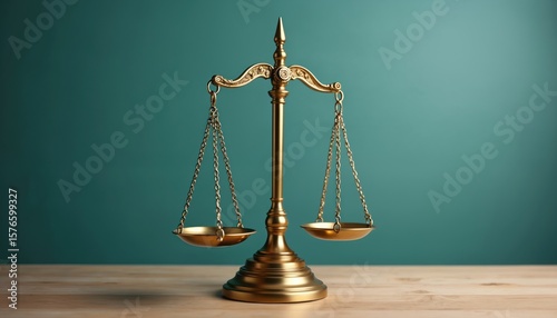 Golden scales of justice symbolize legal structures, business entity selection, entrepreneurship. Symbol represents financial planning, contracts, trademarks, taxation compliance. Ideal for startups,