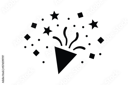 holiday party confetti vector icon