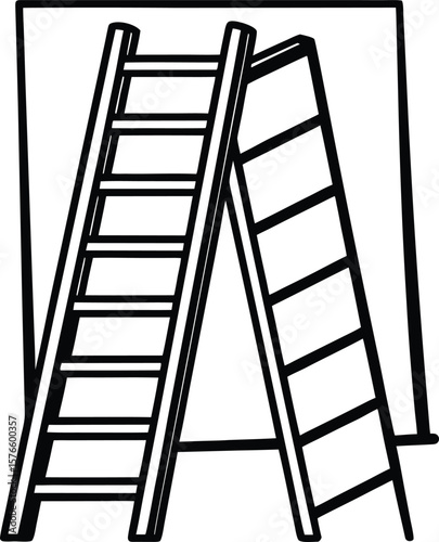 Reaching New Heights Illustration of Two Lean-to Ladders