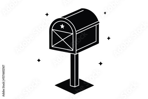 north pole mailbox vector icon