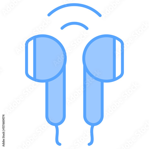 Ear Buds Blue Icon