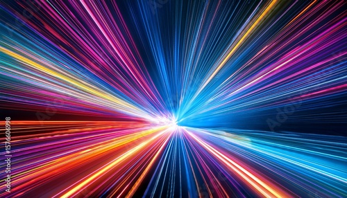 colorful light trails create a dynamic abstract background in vibrant hues