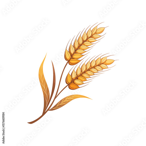 Golden Wheat: A beautifully crafted illustration showcases ripe, golden wheat, symbolizing abundance and the bounty of the harvest.