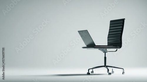 Modern office chair with laptop