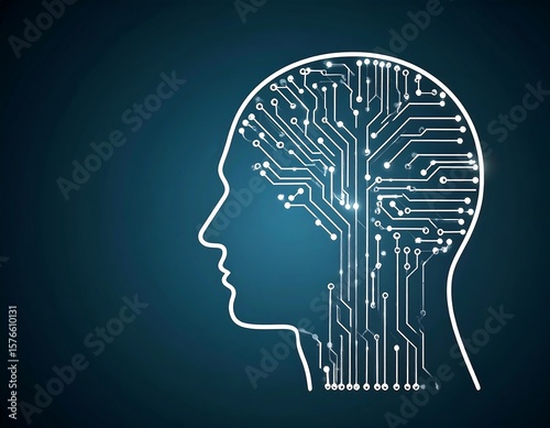 Human head with circuit board design