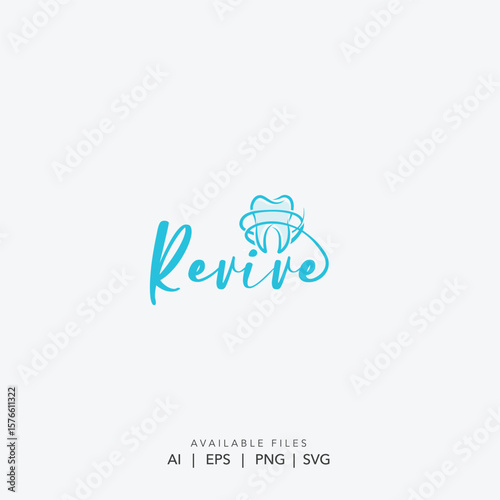 Revive Dental Logo, Clean and Fresh Dentistry Branding, Contemporary Dental Clinic Logo 