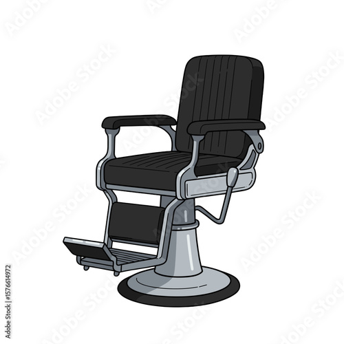 Barber chair in modern design with adjustable features and sleek finish   