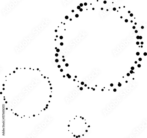 concentrated circles of red, black and gray, halftone, vector