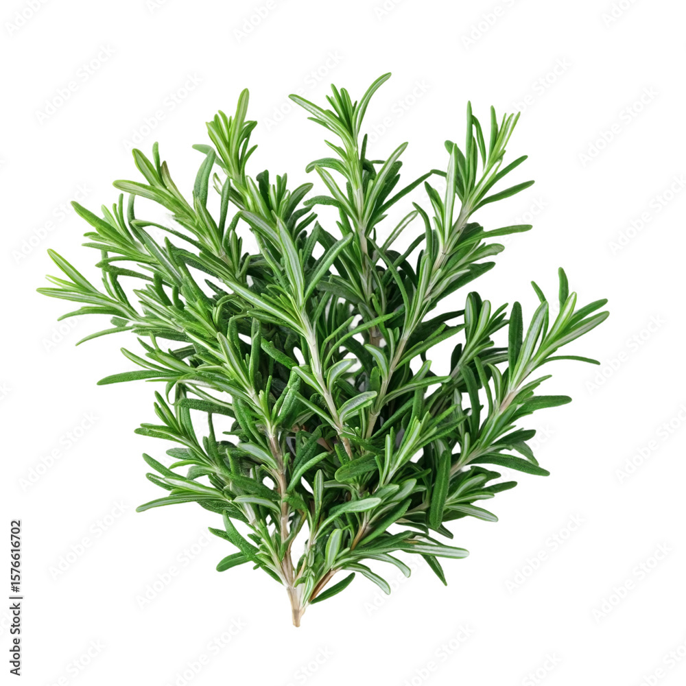 Fototapeta premium Rosemary isolated on white background, Top view, generative ai.