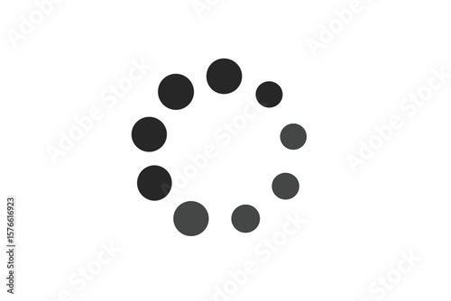 Loading icon vector for website or app UI UX design. Simple circle loader, buffer symbol, and preloader animation element. Progress bar wait sign. Download upload indicator.