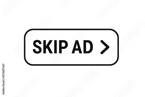 Skip ad button vector icon for website and mobile app. User interface element for online video player. Concept for blocking digital marketing and online advertising now.