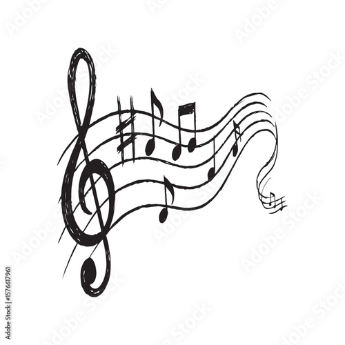 Notenblatt Vector, silhouette of Sheet Music for Composers and Musicians, Melodie

