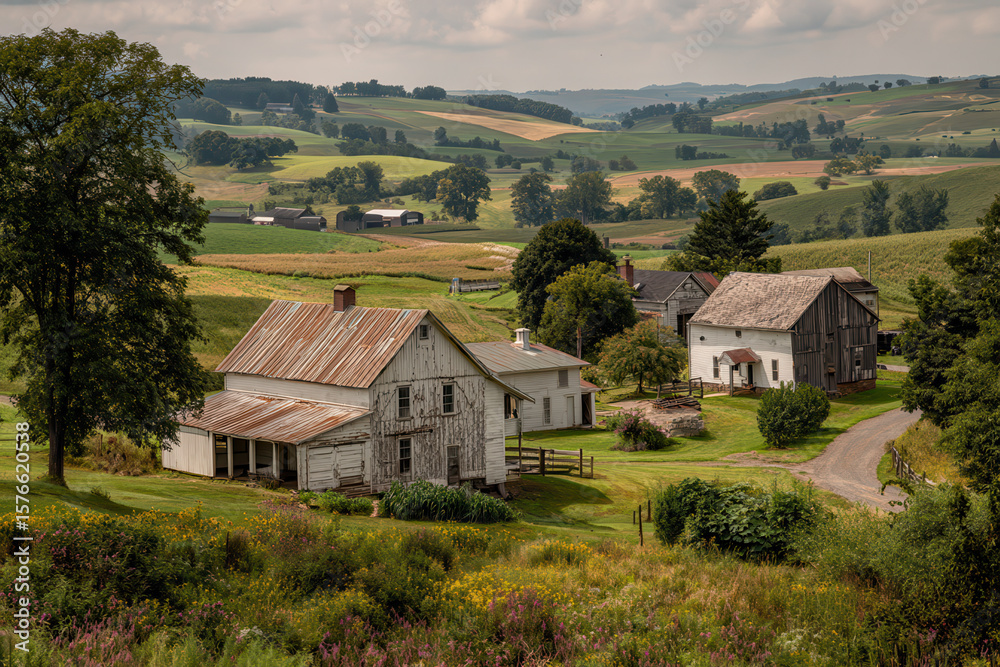 Obraz premium vibrant summer landscapes showcasing diverse beauty of agriculture across all states in usa