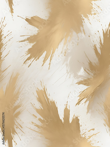 Golden Beige Abstract Flowing Brush Texture Background with Elegant Liquid Swirl Design ai