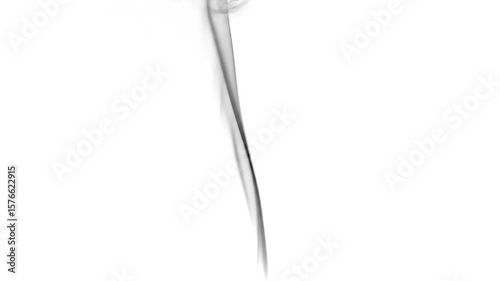 Wisp of Dark Smoke on White Background