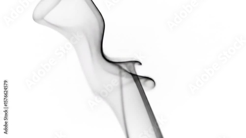 Abstract Black Smoke on White Background