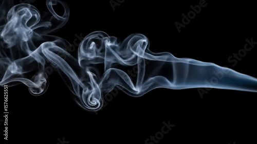 Abstract Blue Smoke on Black Background