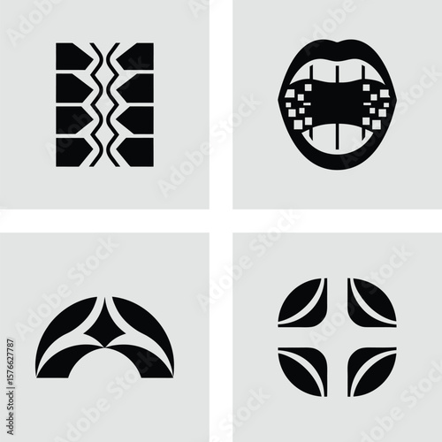 Dental Health Icons Braces, Teeth, and Oral Care Symbols