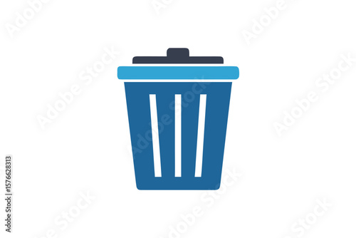 Trash Bin Icon Vector Minimal Design On White