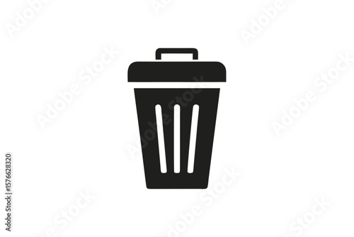 Trash Bin Icon Vector Minimal Design On White