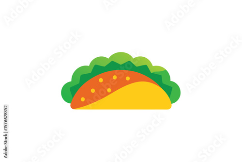 Tacos With Lettuce And Cheese Icon Vector On White