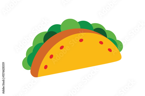 Taco With Fillings Icon Vector Cartoon On White