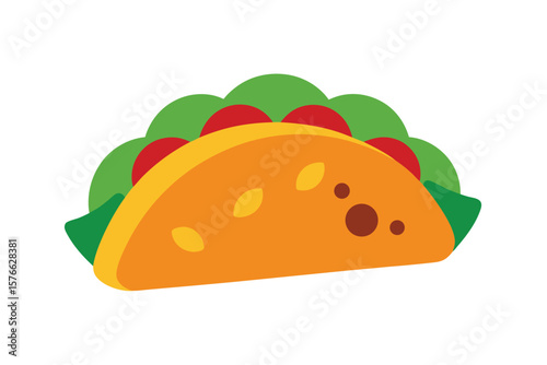 Taco With Fillings Icon Vector Cartoon On White