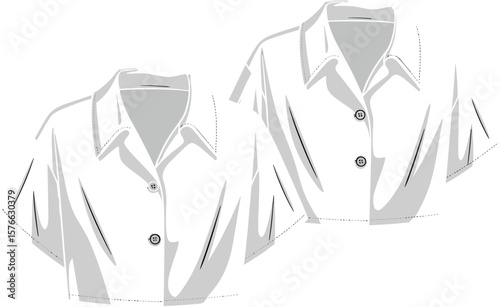 Women's Sleeveless Wide Leg Jumpsuit CAD Drawing Flat Vector Fashion Template with Cinched Waist.