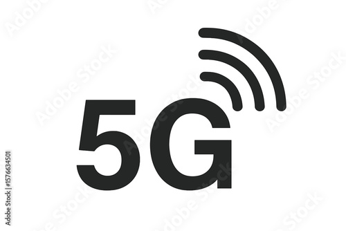 5G network technology vector icon. Wireless high speed mobile internet connection symbol. Global system for telecommunication. Future of data transmission. Modern digital signal.