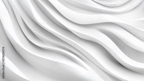 Sophisticated White Waves with Intersecting Lines and Gentle Shadows