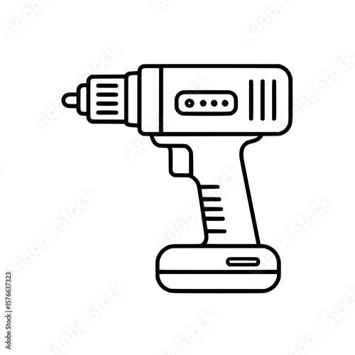 Cordless Power Drill Icon with Modern Ergonomic Design