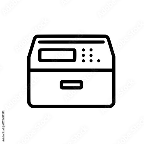 Modern Fax Machine Icon in Outline Style for Office Communication