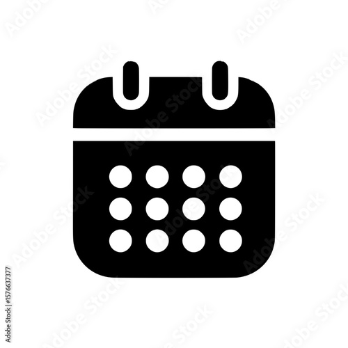 Calendar Icon in Bold Style Showing Days for Monthly Planner