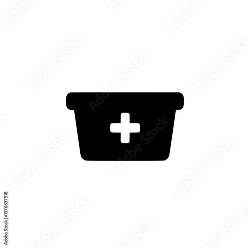 Medical supply box icon representing portable first aid and healthcare container