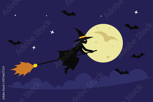 flying witch crossing halloween sky with light tr (1).eps