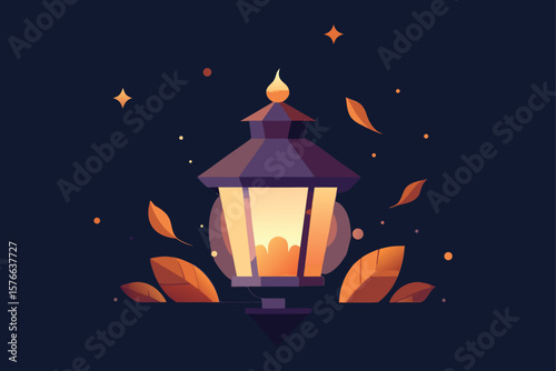 glowing lantern surrounded by tiny spirits and au.eps