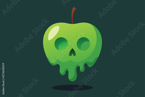halloween poison apple with dripping green goo an (1).eps