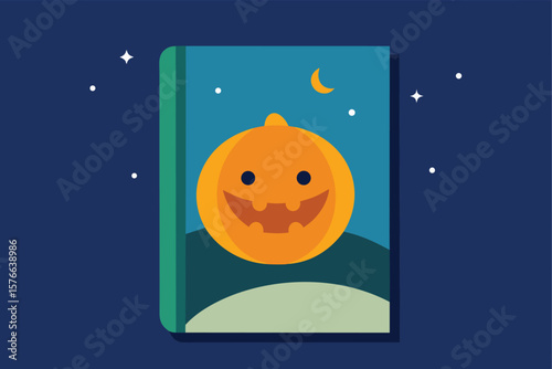 illustrated halloween storybook cover with smilin (1).eps