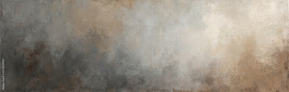 Obraz premium Abstract illustration features textured background with blended brush strokes in earthy tones of grey, brown, beige. Faux finish painting provides soft gradient effect, suitable for food photography