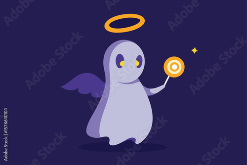 spirit with candy trail and glowing halo in trick (1).eps